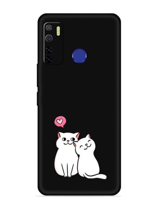 Cute Loving Cats Embossed Soft Silicone Case for Tecno Camon 15