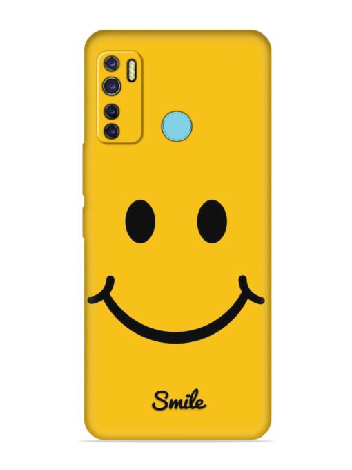 Yellow Smiley Embossed Soft Silicone Case for Tecno Camon 15 Air Zapvi