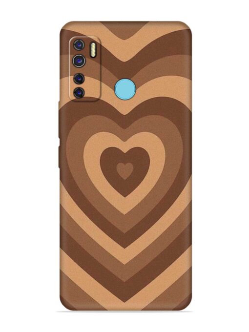 Brown Heart Embossed Soft Silicone Case for Tecno Camon 15 Air Zapvi