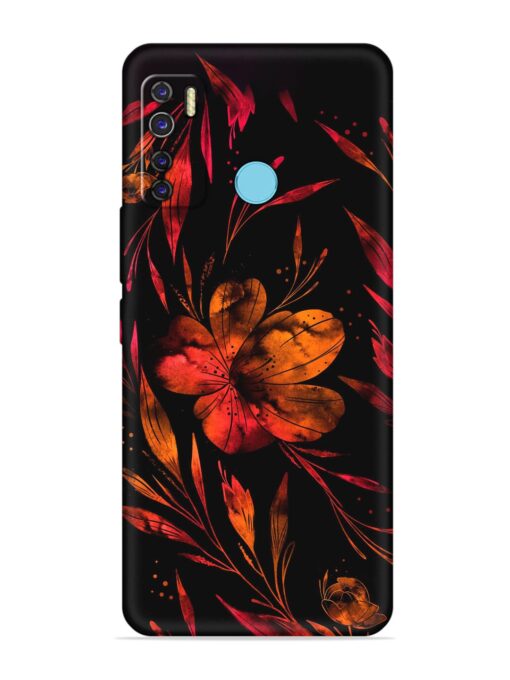 Red Flower Painting Embossed Soft Silicone Case for Tecno Camon 15 Air