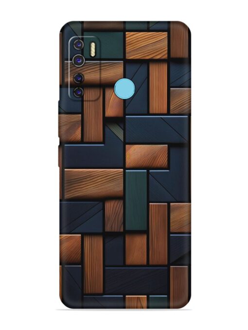 Wooden Background Cubes Embossed Soft Silicone Case for Tecno Camon 15 Air Zapvi