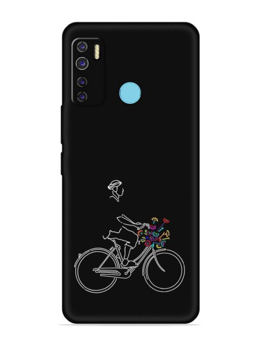 Minimalist Cycle Art Embossed Soft Silicone Case for Tecno Camon 15 Air