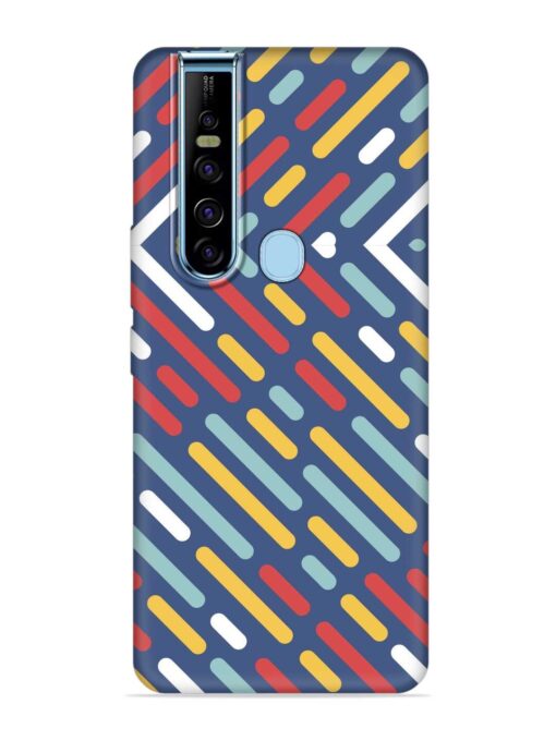 Colored Lines Embossed Soft Silicone Case for Tecno Camon 15 Pro Zapvi