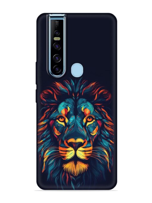 Colorful Lion Embossed Soft Silicone Case for Tecno Camon 15 Pro