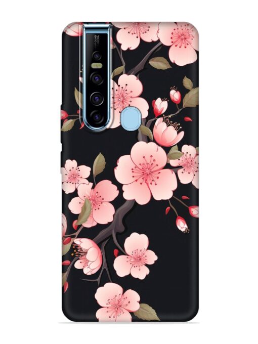 Cherry Blossom Embossed Soft Silicone Case for Tecno Camon 15 Pro