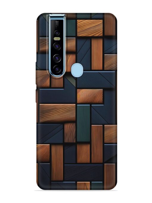 Wooden Background Cubes Embossed Soft Silicone Case for Tecno Camon 15 Pro Zapvi