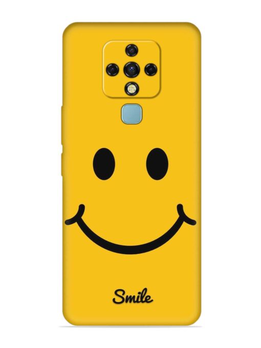 Yellow Smiley Embossed Soft Silicone Case for Tecno Camon 16 Zapvi