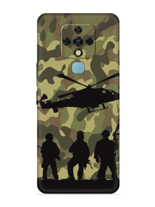 Army Heros Embossed Soft Silicone Case for Tecno Camon 16 Zapvi