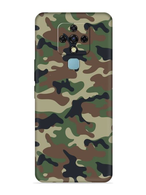 Army Military Camouflage Dark Green Embossed Soft Silicone Case for Tecno Camon 16 Zapvi