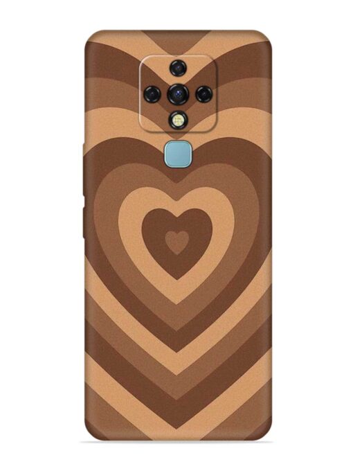 Brown Heart Embossed Soft Silicone Case for Tecno Camon 16 Zapvi