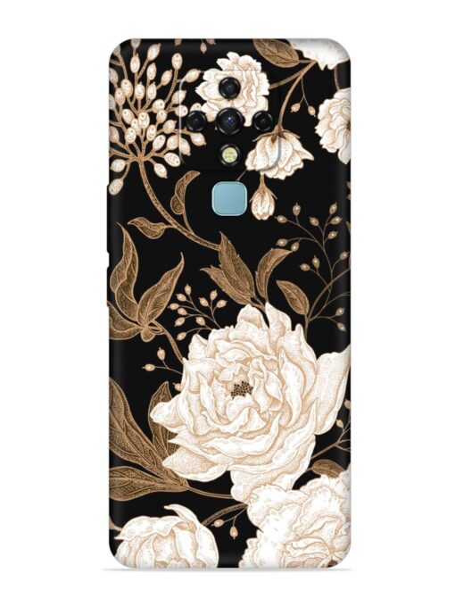 Peonies Roses Floral Embossed Soft Silicone Case for Tecno Camon 16 Zapvi