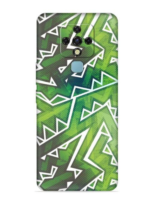 Green Graffiti Seamless Embossed Soft Silicone Case for Tecno Camon 16 Zapvi