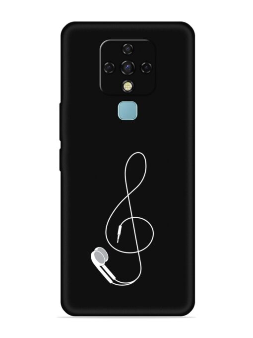 Music Earphone Vector Embossed Soft Silicone Case for Tecno Camon 16 Zapvi