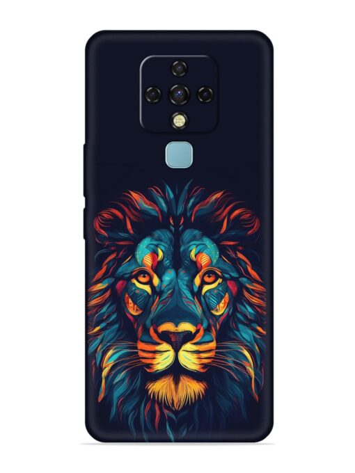 Colorful Lion Embossed Soft Silicone Case for Tecno Camon 16