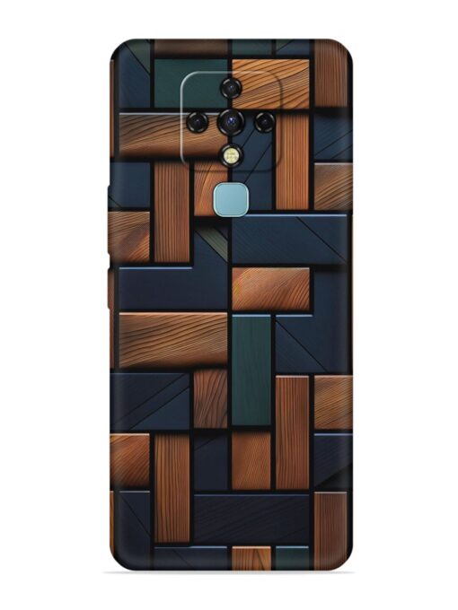 Wooden Background Cubes Embossed Soft Silicone Case for Tecno Camon 16