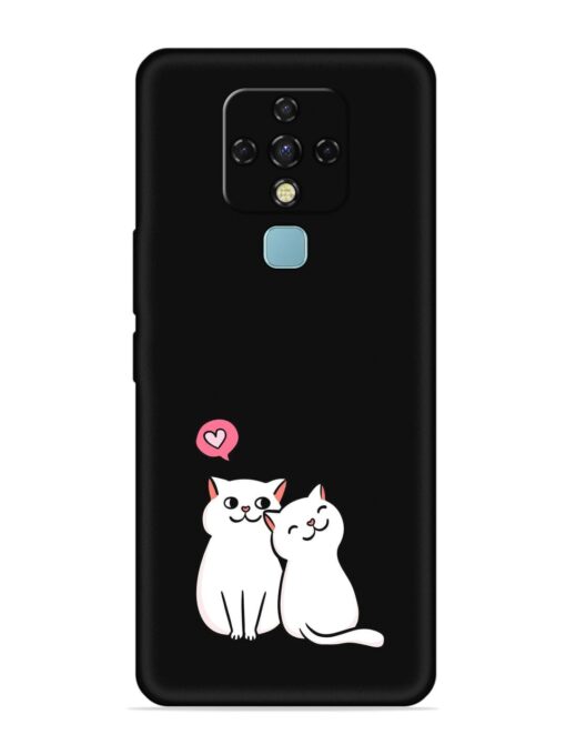 Cute Loving Cats Embossed Soft Silicone Case for Tecno Camon 16 Zapvi