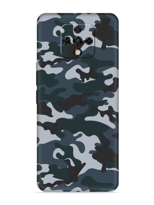 Dark Blue Army Military Art Embossed Soft Silicone Case for Tecno Camon 16 Premier Zapvi