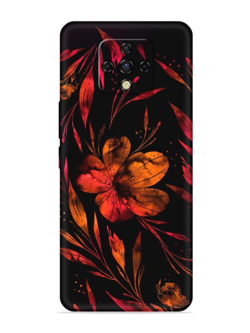 Red Flower Painting Embossed Soft Silicone Case for Tecno Camon 16 Premier Zapvi