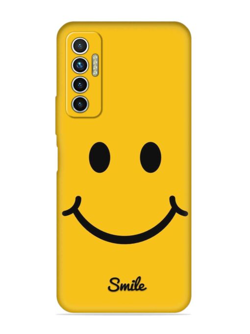 Yellow Smiley Embossed Soft Silicone Case for Tecno Camon 17 Zapvi