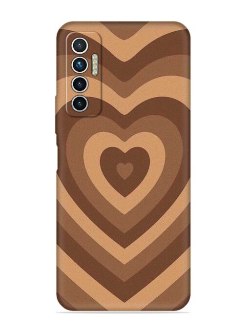 Brown Heart Embossed Soft Silicone Case for Tecno Camon 17 Zapvi