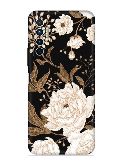 Peonies Roses Floral Embossed Soft Silicone Case for Tecno Camon 17 Zapvi