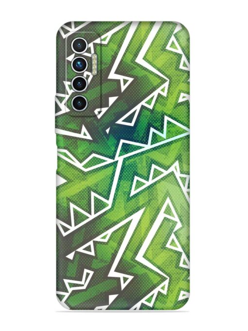 Green Graffiti Seamless Embossed Soft Silicone Case for Tecno Camon 17