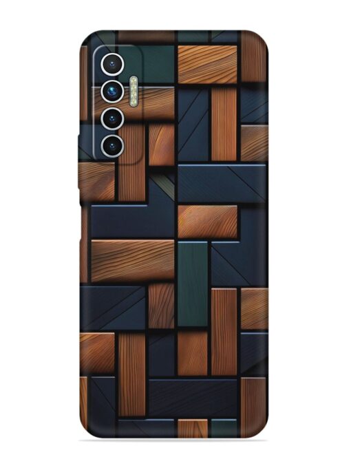 Wooden Background Cubes Embossed Soft Silicone Case for Tecno Camon 17