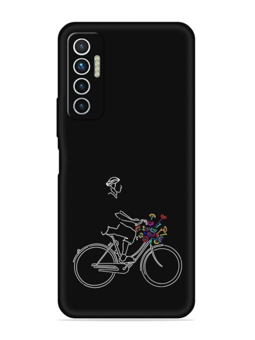 Minimalist Cycle Art Embossed Soft Silicone Case for Tecno Camon 17