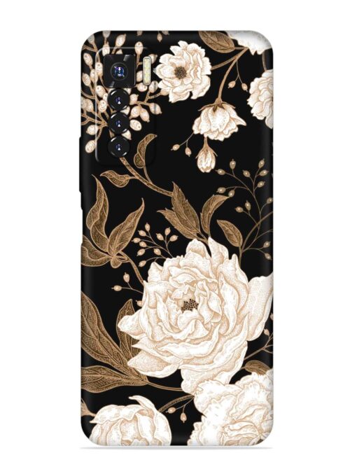 Peonies Roses Floral Embossed Soft Silicone Case for Tecno Camon 17 Pro Zapvi