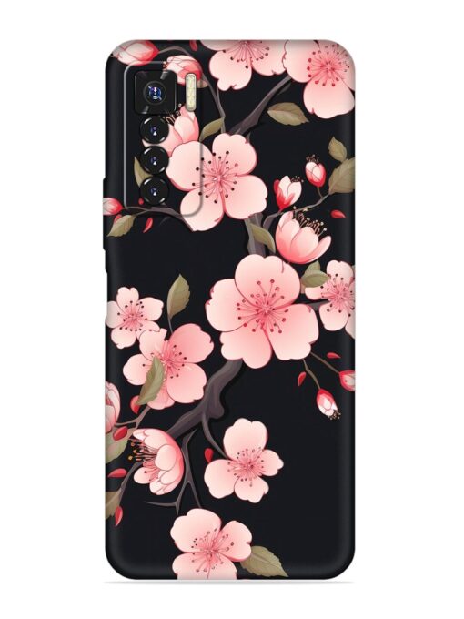 Cherry Blossom Embossed Soft Silicone Case for Tecno Camon 17 Pro Zapvi