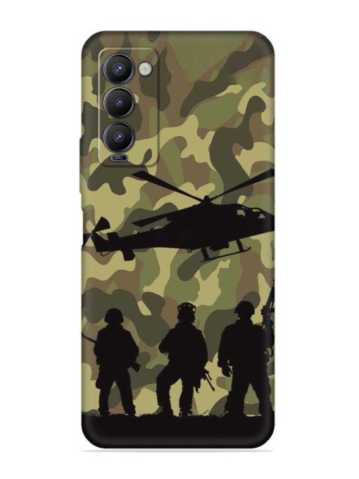 Army Heros Embossed Soft Silicone Case for Tecno Camon 18 Zapvi