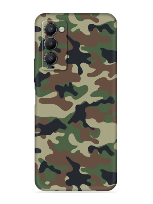 Army Military Camouflage Dark Green Embossed Soft Silicone Case for Tecno Camon 18 Zapvi