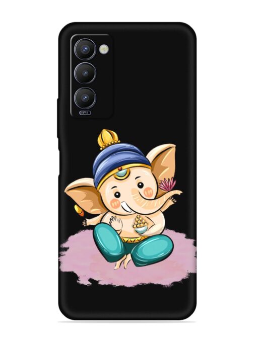 Bal Ganesh Vector Art Embossed Soft Silicone Case for Tecno Camon 18 Zapvi