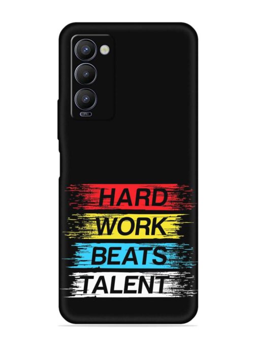 Hard Work Beats Embossed Soft Silicone Case for Tecno Camon 18 Zapvi