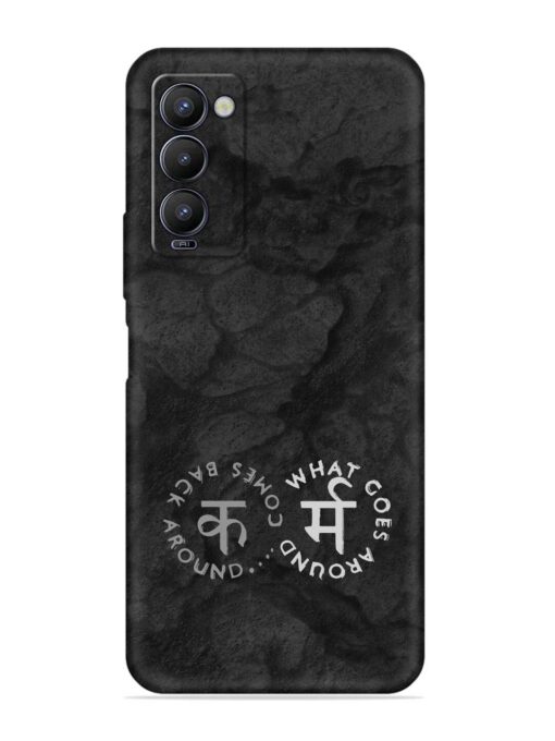 Karma Hindi Word Embossed Soft Silicone Case for Tecno Camon 18 Zapvi