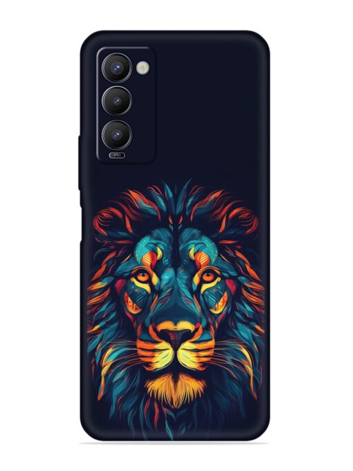 Colorful Lion Embossed Soft Silicone Case for Tecno Camon 18