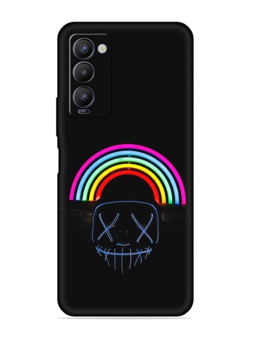 Mask Rainbow Embossed Soft Silicone Case for Tecno Camon 18 Zapvi