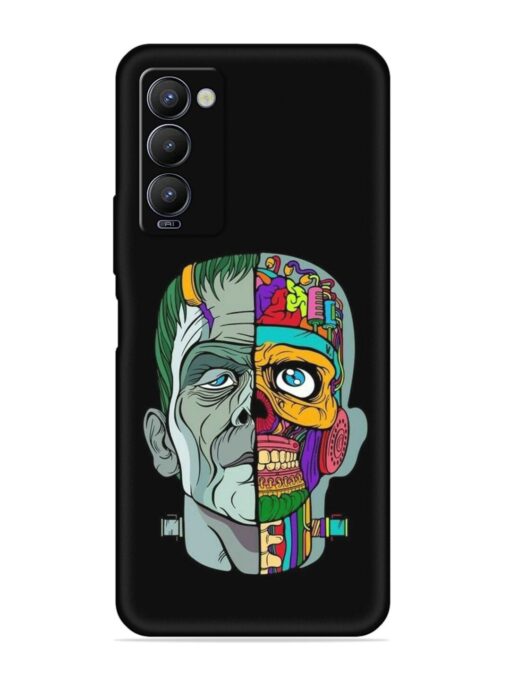 Men Vs Skull Embossed Soft Silicone Case for Tecno Camon 18 Zapvi