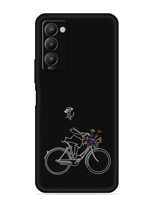 Minimalist Cycle Art Embossed Soft Silicone Case for Tecno Camon 18