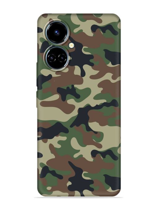 Army Military Camouflage Dark Green Embossed Soft Silicone Case for Tecno Camon 19 Zapvi