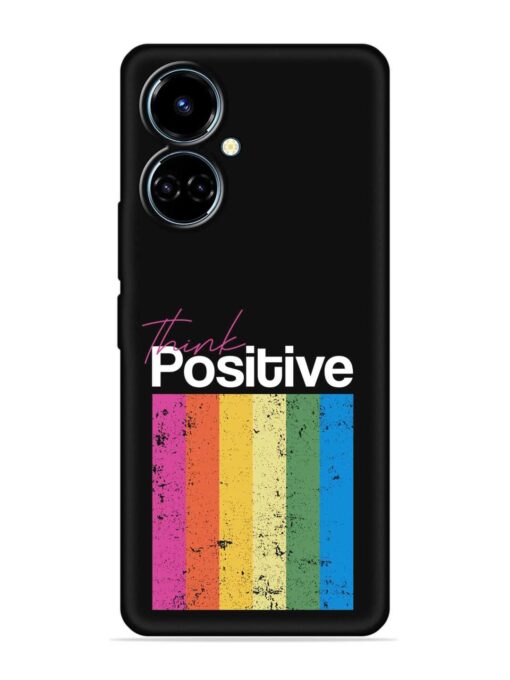 Think Positive Typography Embossed Soft Silicone Case for Tecno Camon 19