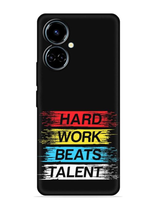 Hard Work Beats Embossed Soft Silicone Case for Tecno Camon 19 Zapvi