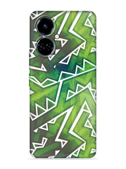 Green Graffiti Seamless Embossed Soft Silicone Case for Tecno Camon 19 Zapvi