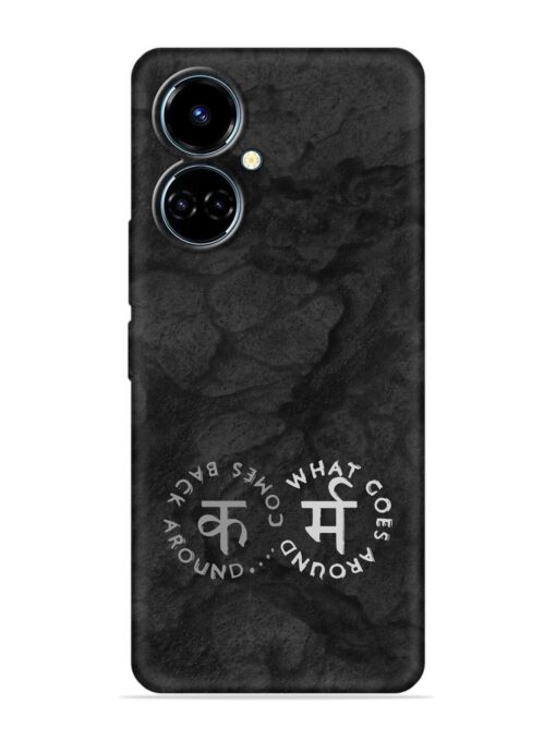 Karma Hindi Word Embossed Soft Silicone Case for Tecno Camon 19 Zapvi