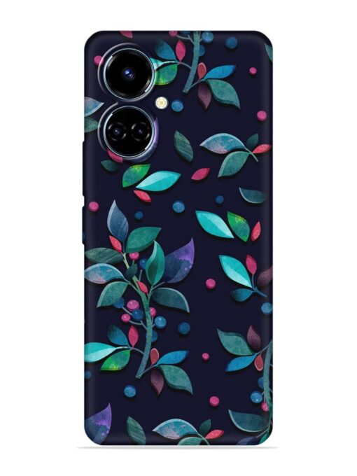 Decorative Watercolor Flower Embossed Soft Silicone Case for Tecno Camon 19 Zapvi