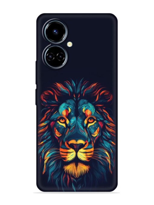 Colorful Lion Embossed Soft Silicone Case for Tecno Camon 19 Zapvi