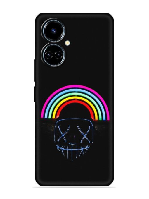 Mask Rainbow Embossed Soft Silicone Case for Tecno Camon 19 Zapvi