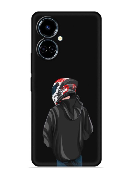 Motorcycle Rider Embossed Soft Silicone Case for Tecno Camon 19 Zapvi