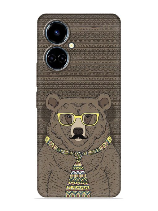 Grizzly Bear Embossed Soft Silicone Case for Tecno Camon 19 Zapvi