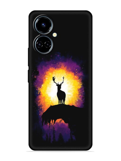 Elk Animal Art Embossed Soft Silicone Case for Tecno Camon 19 Zapvi